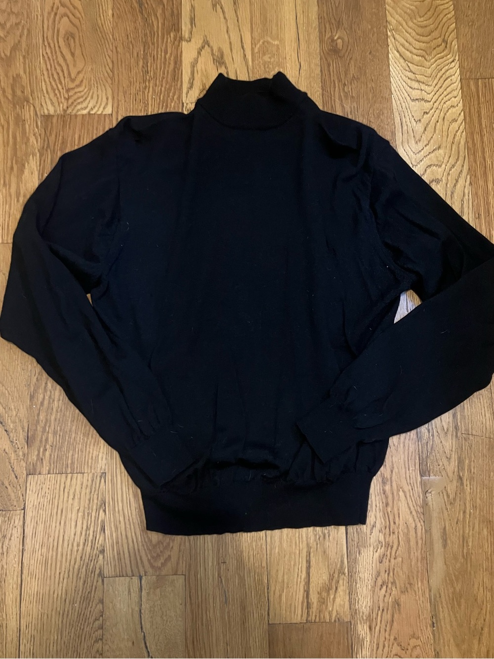 Vintage Jos. A. Bank M Medium Sportswear Merino Mock Turtleneck Sweater Black